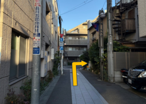 旧東海道を右折